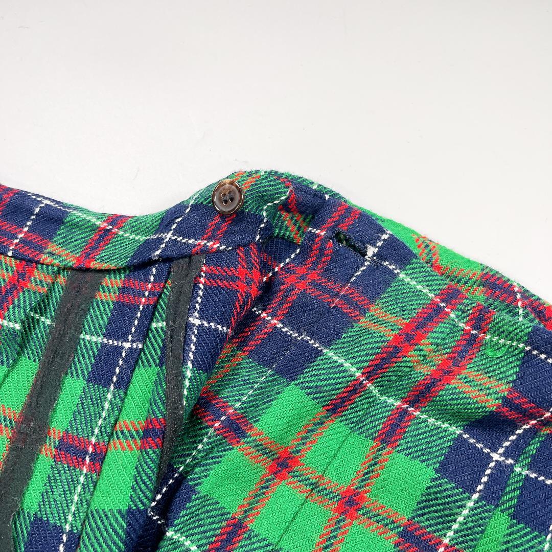 トリココムデギャルソン チェック プリーツ ラップスカート グリーン M相当