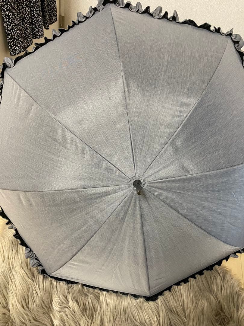 サンバリア100 日傘 長傘 フリル長傘 M　フロスト