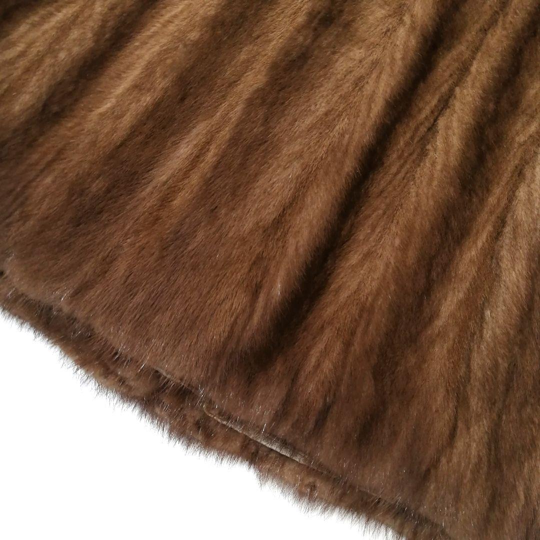 デミバフミンク　毛皮 コート　フレア　ゆったり　リアルファー　毛並み良好　高級