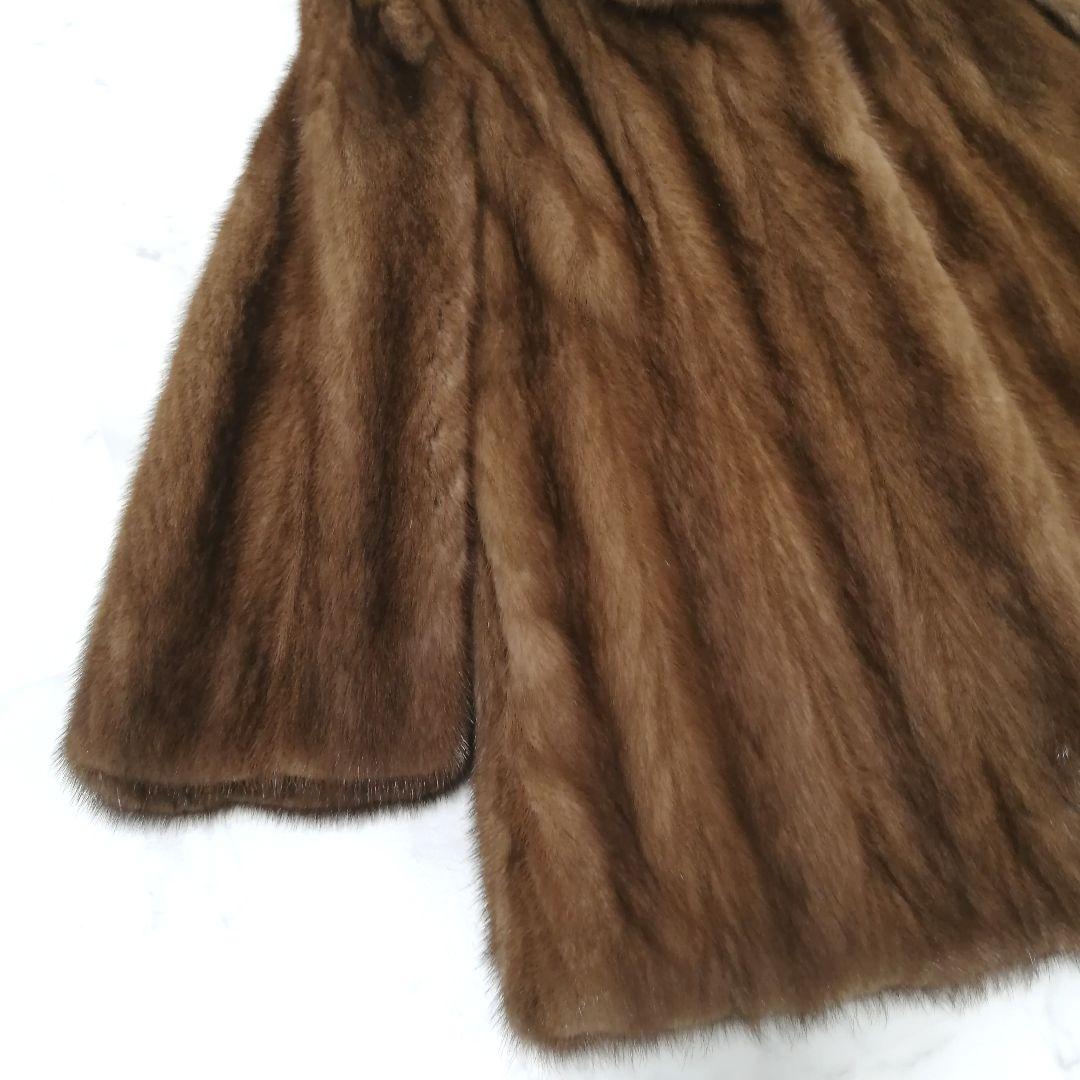 デミバフミンク　毛皮 コート　フレア　ゆったり　リアルファー　毛並み良好　高級