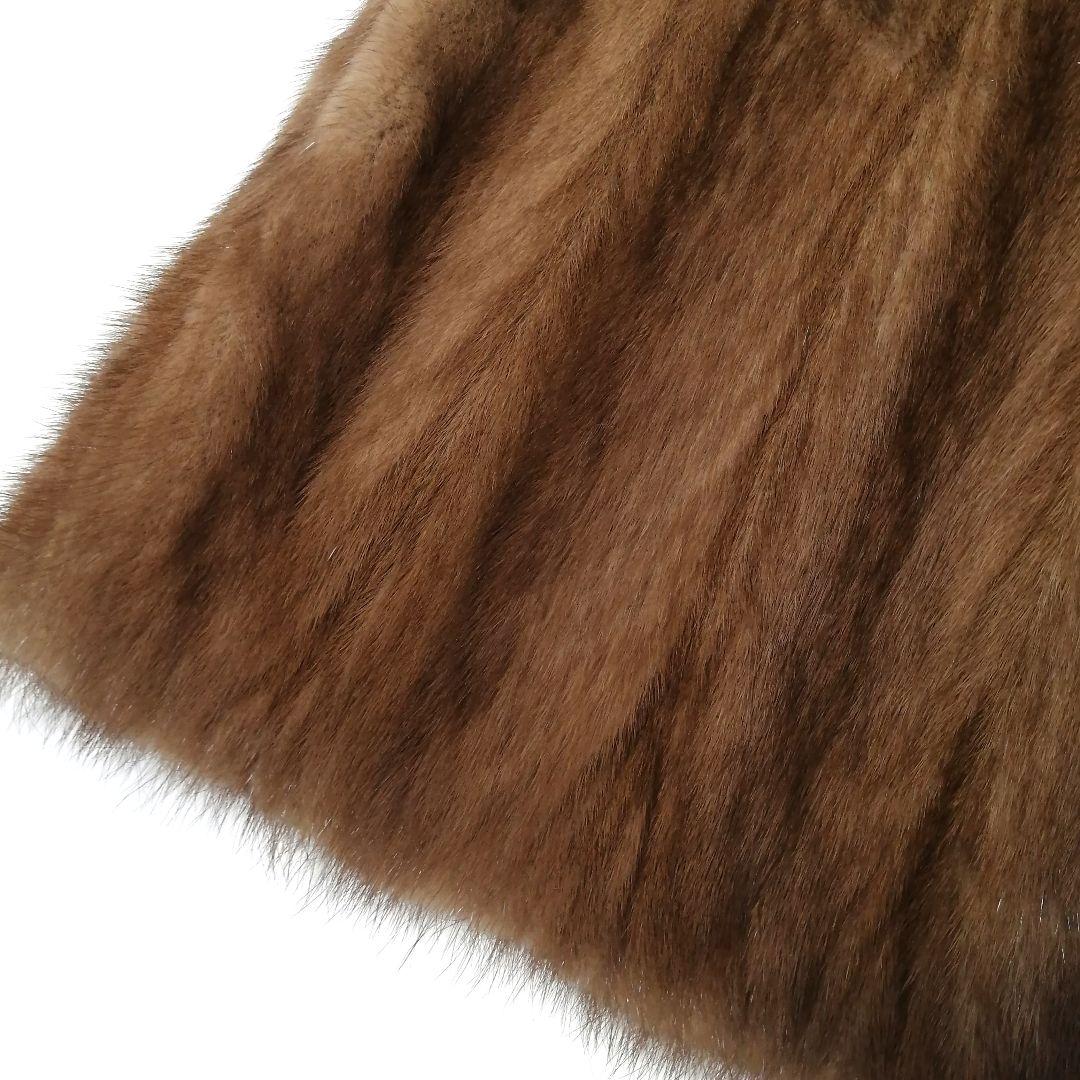 デミバフミンク　毛皮 コート　フレア　ゆったり　リアルファー　毛並み良好　高級