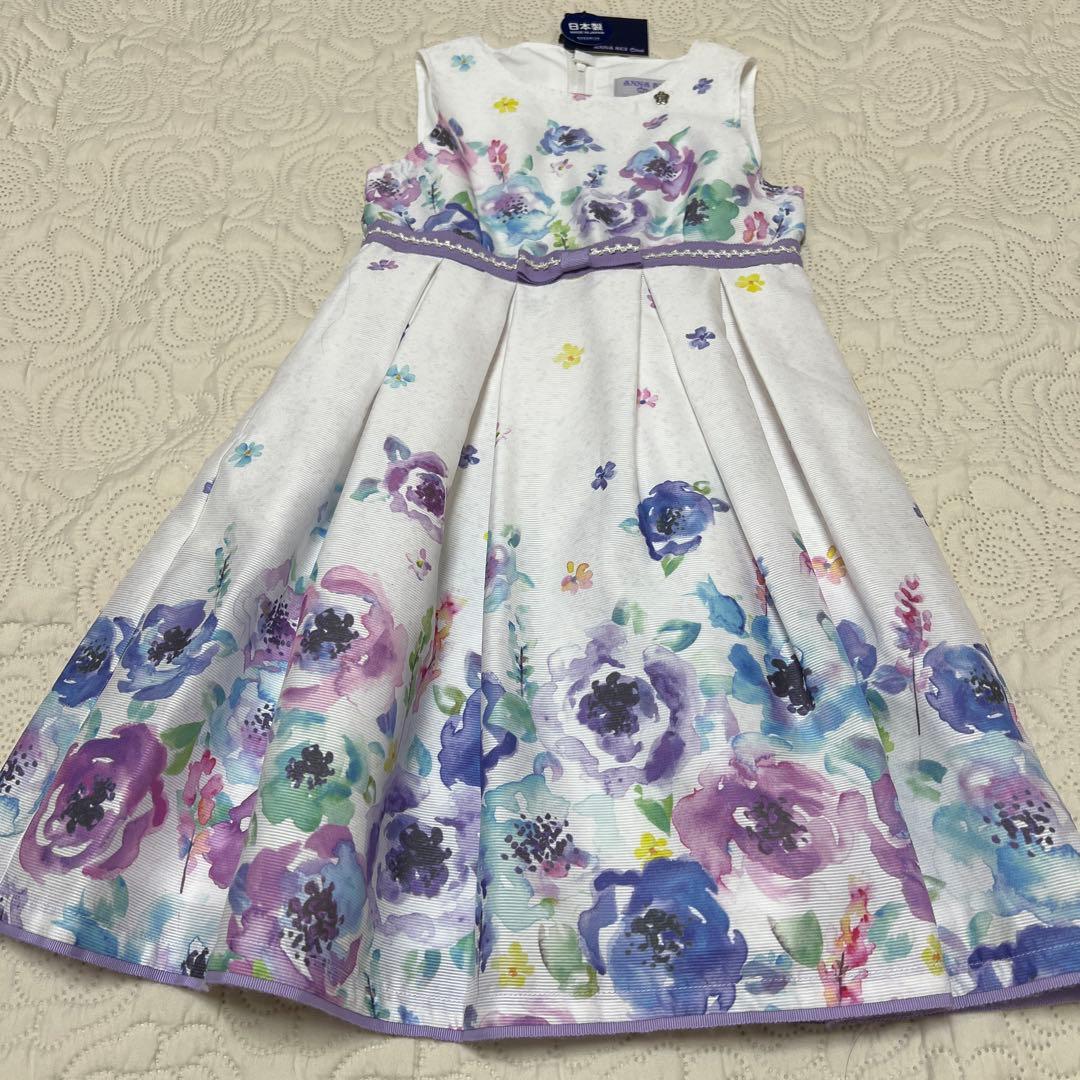 新品未使用　アナスイミニ セレモニー　水彩花柄ワンピース　120cm