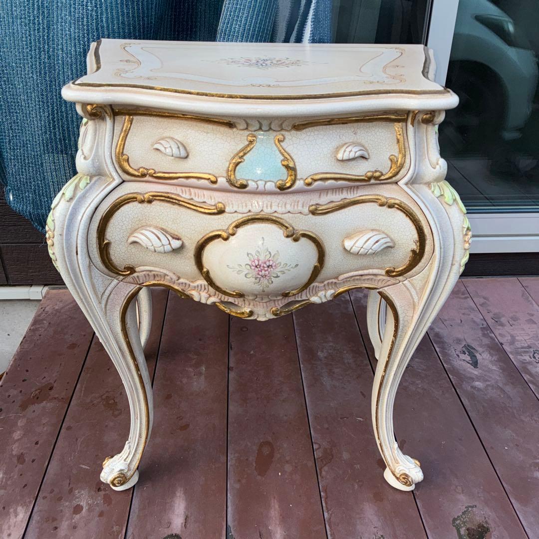 【中古品】RIO FURNITURE　ロココ調コンソールテーブル 引出し2段式