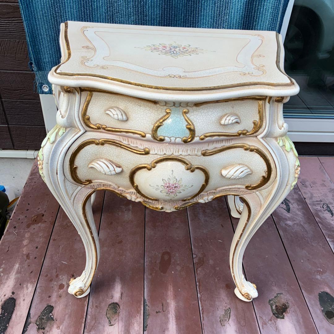 【中古品】RIO FURNITURE　ロココ調コンソールテーブル 引出し2段式