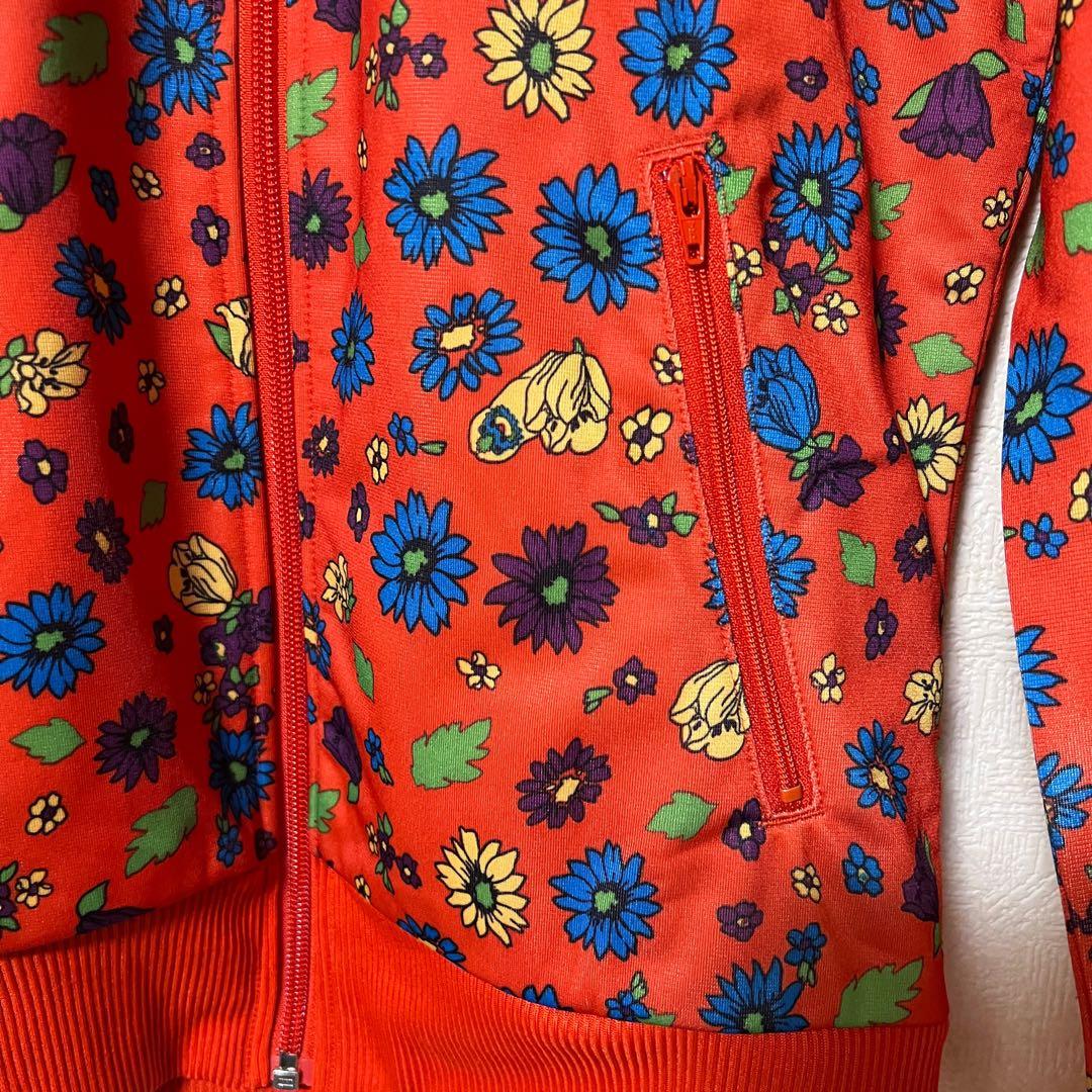 RODEO CROWNS adidasトラックジャケット オレンジ花柄　Sサイズ