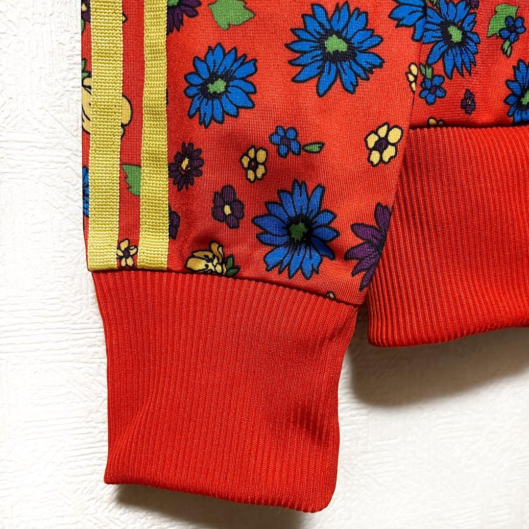 RODEO CROWNS adidasトラックジャケット オレンジ花柄　Sサイズ