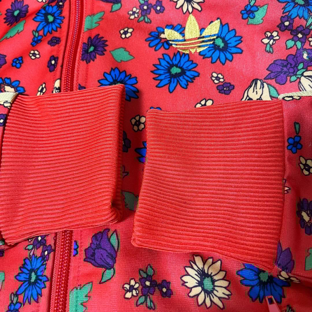 RODEO CROWNS adidasトラックジャケット オレンジ花柄　Sサイズ