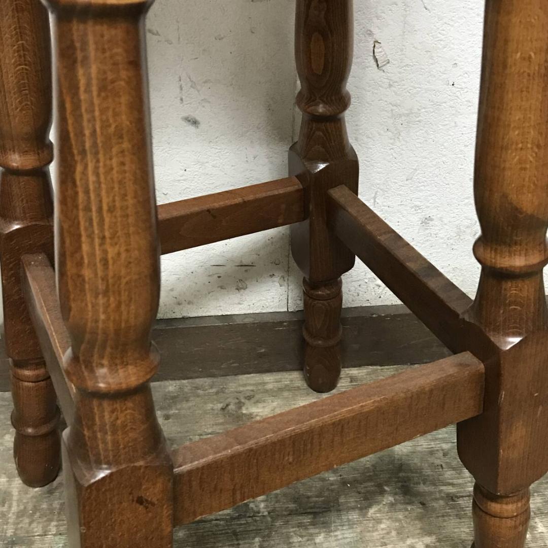 アンティーク スツール 椅子 レザー ハイチェア 2脚 丸椅子 いす イス