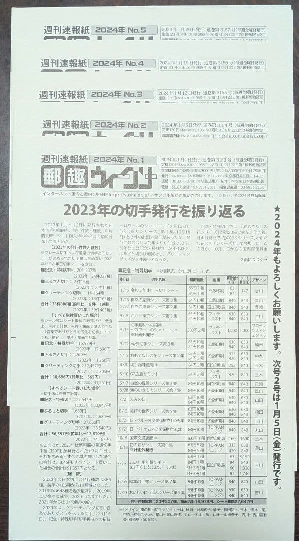 週間速報紙郵趣ウィークリー 2024年No.1～50