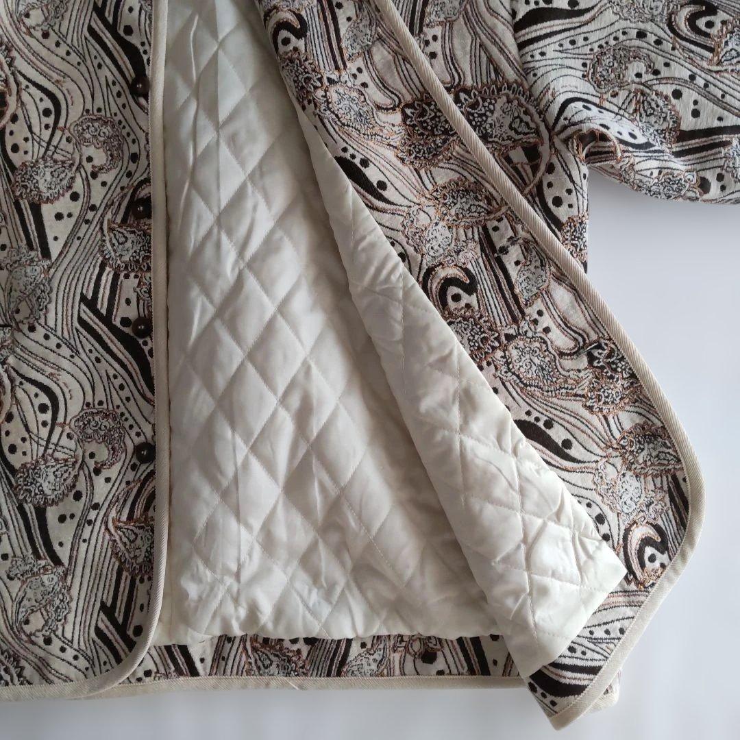 «美品» antiqua　ノーカラージャケット　キルティング　オフホワイト　男女