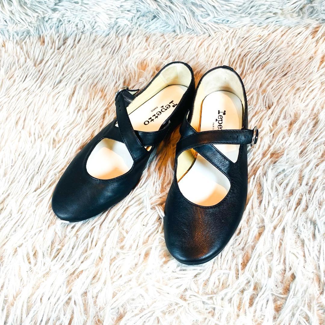 【美品】repetto レペット Mary-Jane バックル フラットシューズ