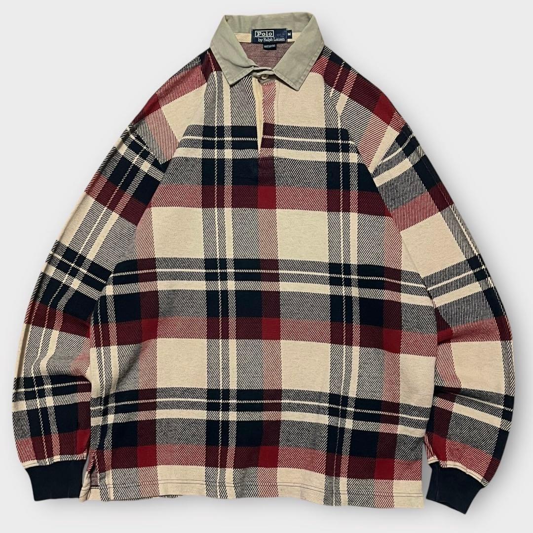 【美品❗️希少】 ラルフローレン 90s USA製 ポロシャツ 長袖 RRL