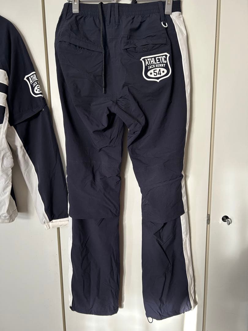 ジャックバニー 2way レインウエア上下セット ネイビー ホワイト4(M)中古