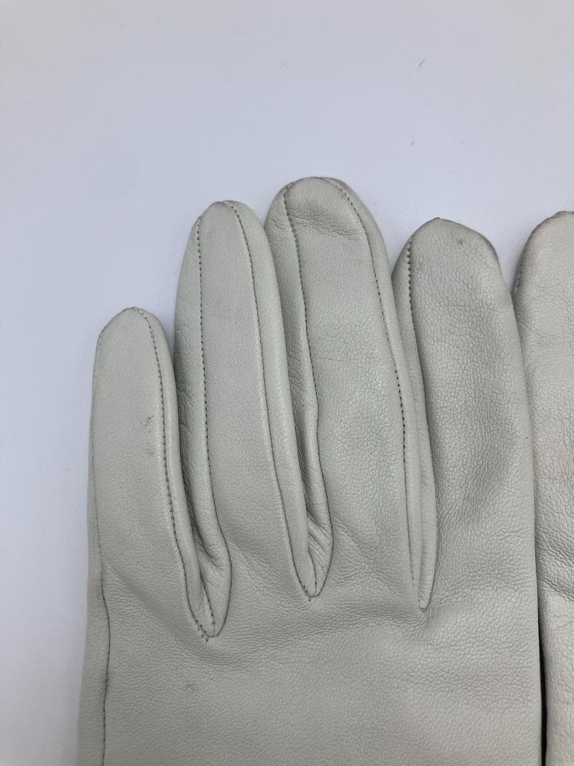 HERMESクロシェット　カデナ　ラムスキンシルバー金具グローブ　表記サイズ：6