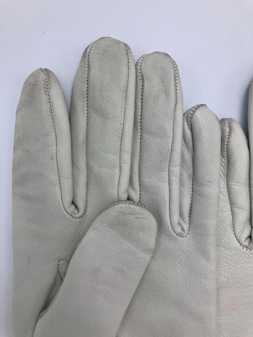 HERMESクロシェット　カデナ　ラムスキンシルバー金具グローブ　表記サイズ：6