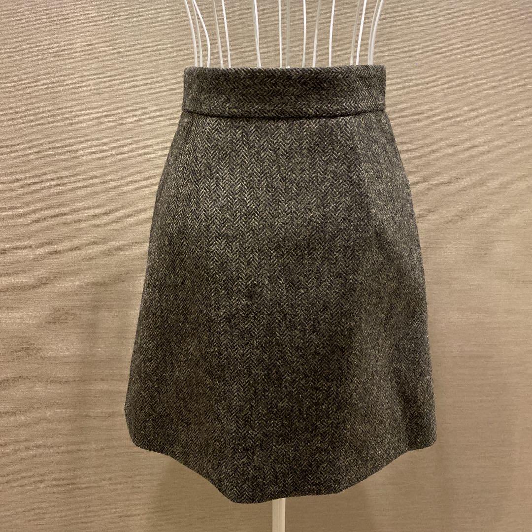 【美品】miumiu ツイード ラインストーン ミニスカート
