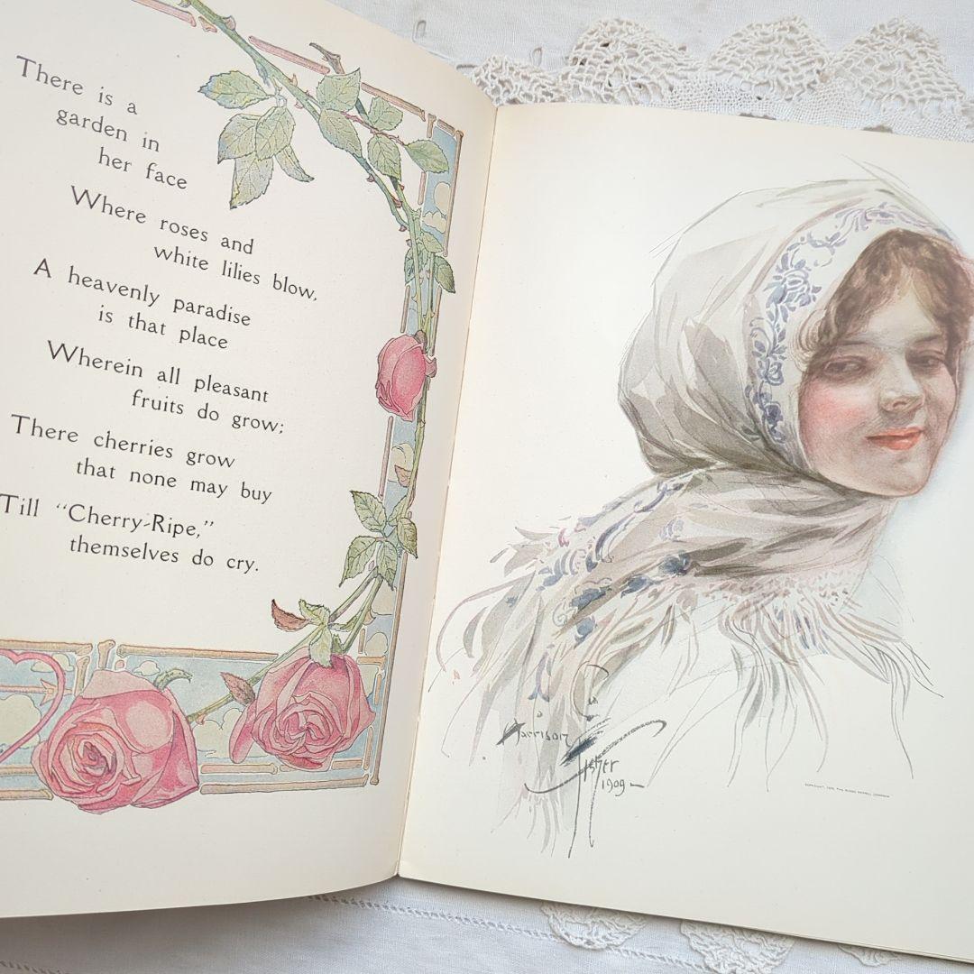 稀少1909年アンティーク 画集 洋書 絵本 児童書 ヴィクトリアン ヴンテージ