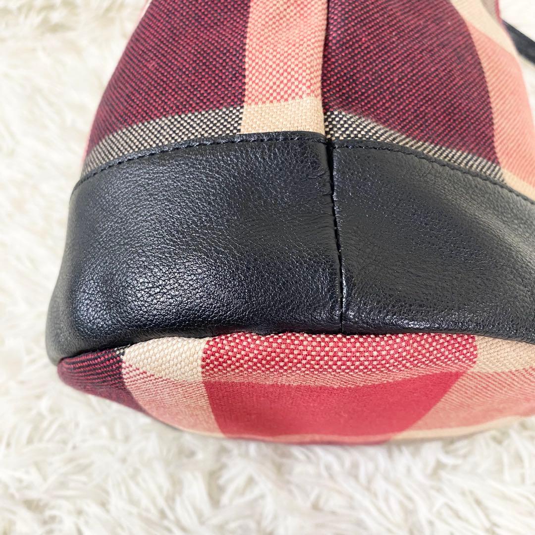 BLUE LABEL CRESTBRIDGE 巾着　ショルダーバッグ　チェック