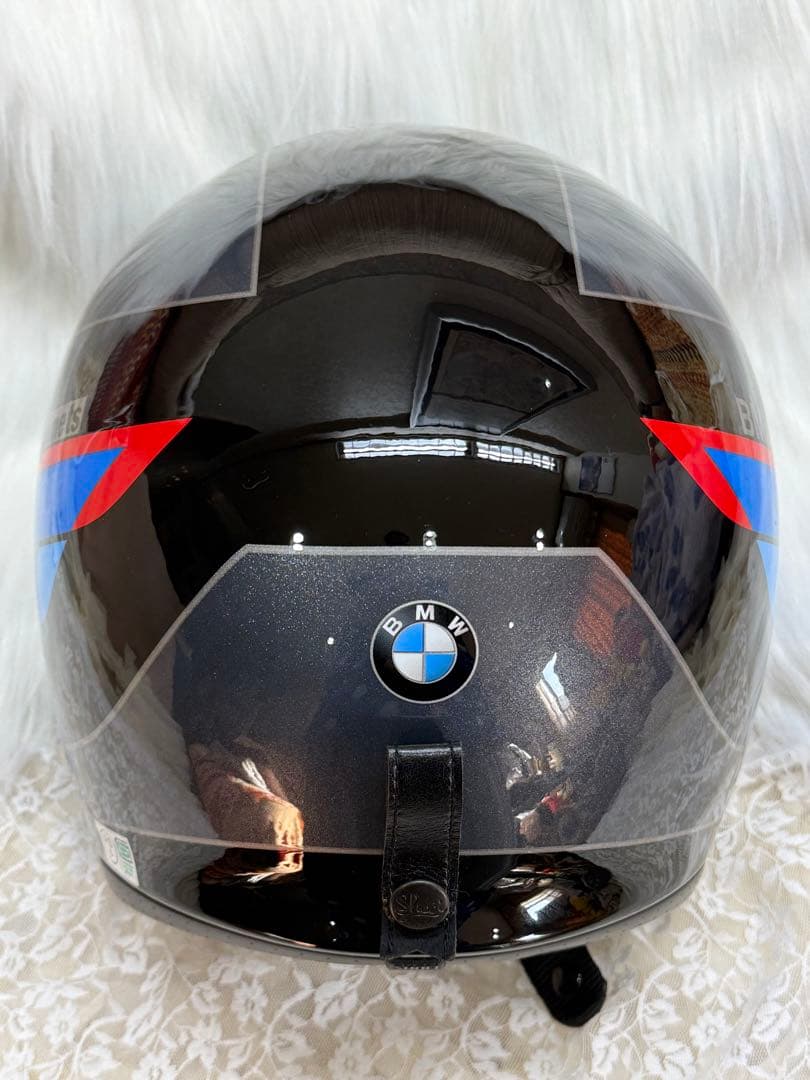 め*り様 【美品】 ジェットヘルメット ブラック/ブルー/レッド バイク