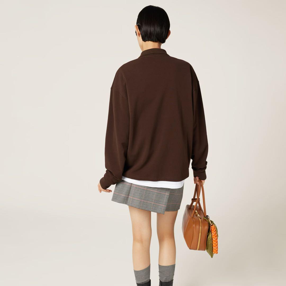 miumiuミュウミュウ2025 新作 ピケxジャージー ポロシャツ