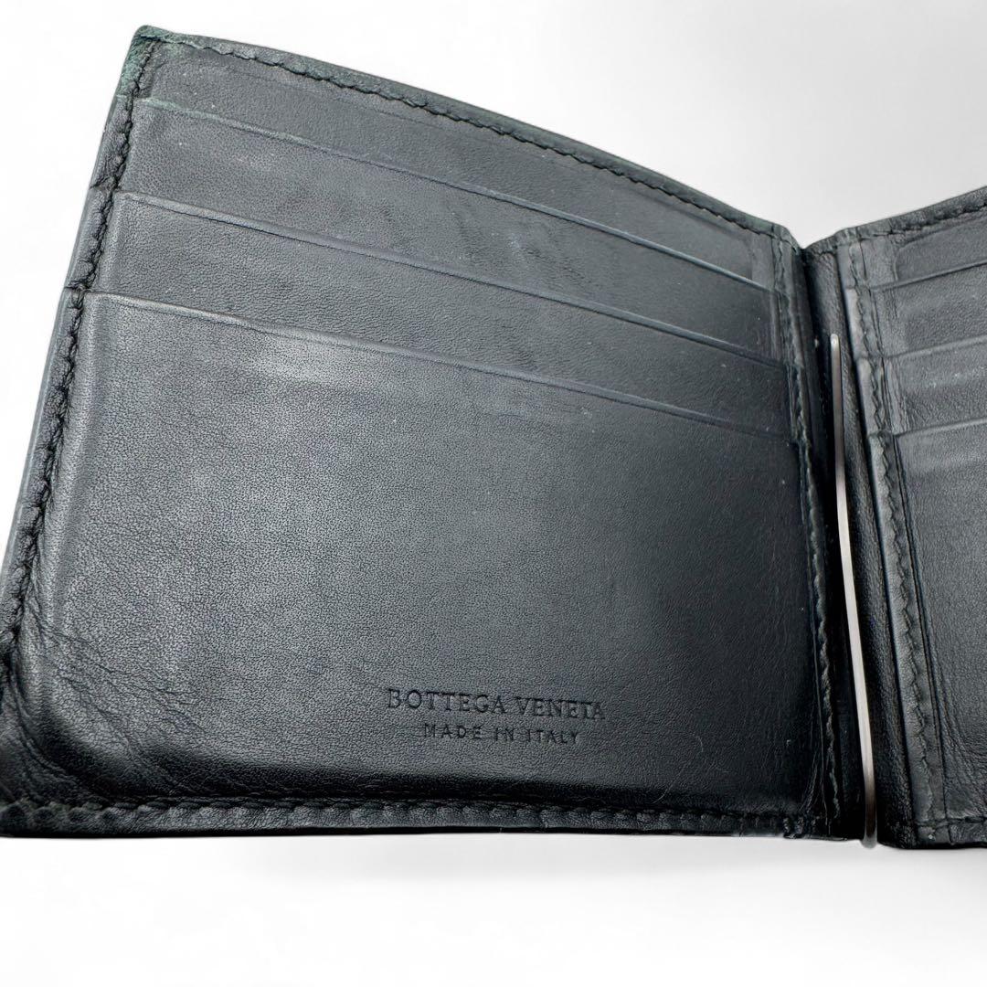 美品　ボッテガヴェネタ　マネークリップ　カードケース　イントレチャート　レザー