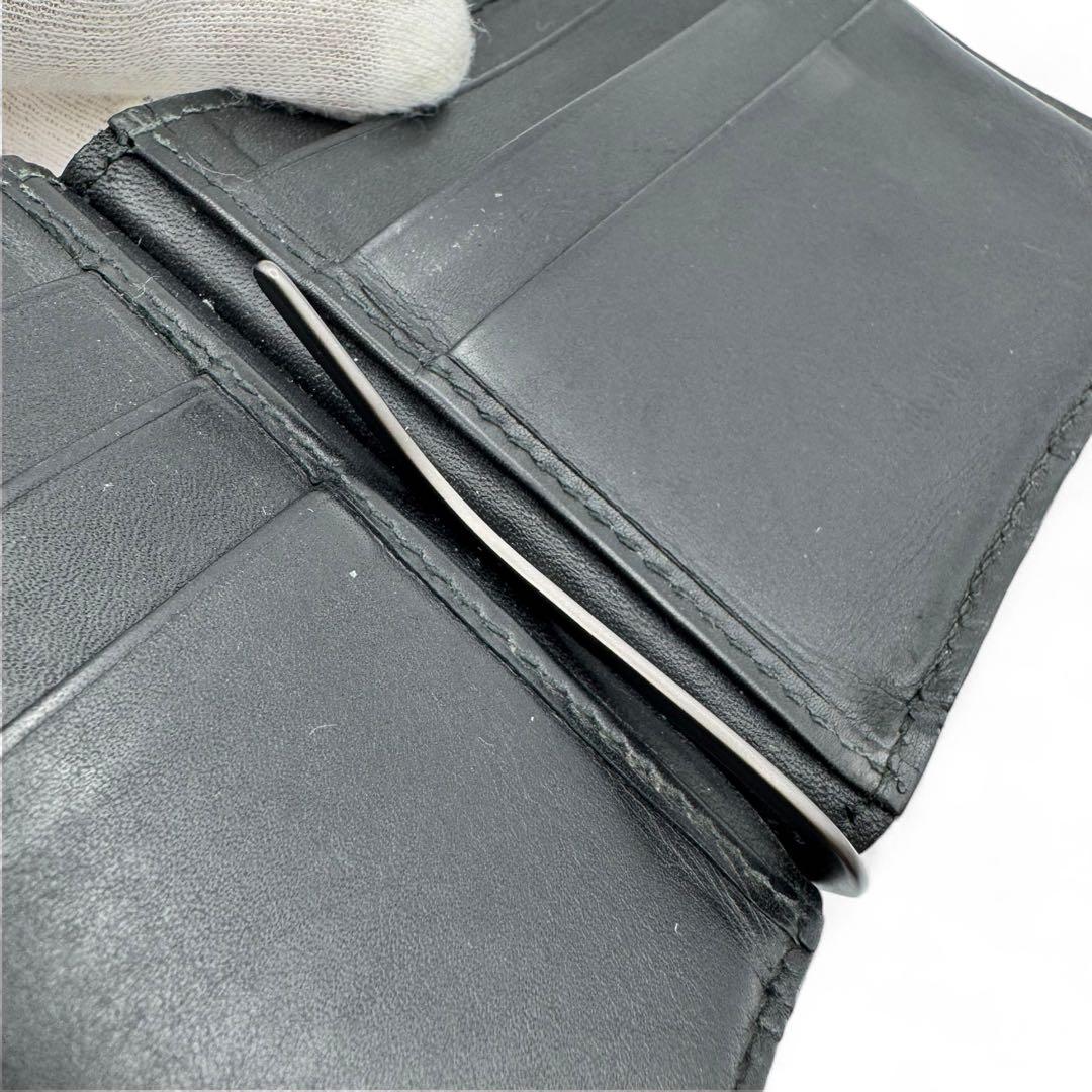 美品　ボッテガヴェネタ　マネークリップ　カードケース　イントレチャート　レザー