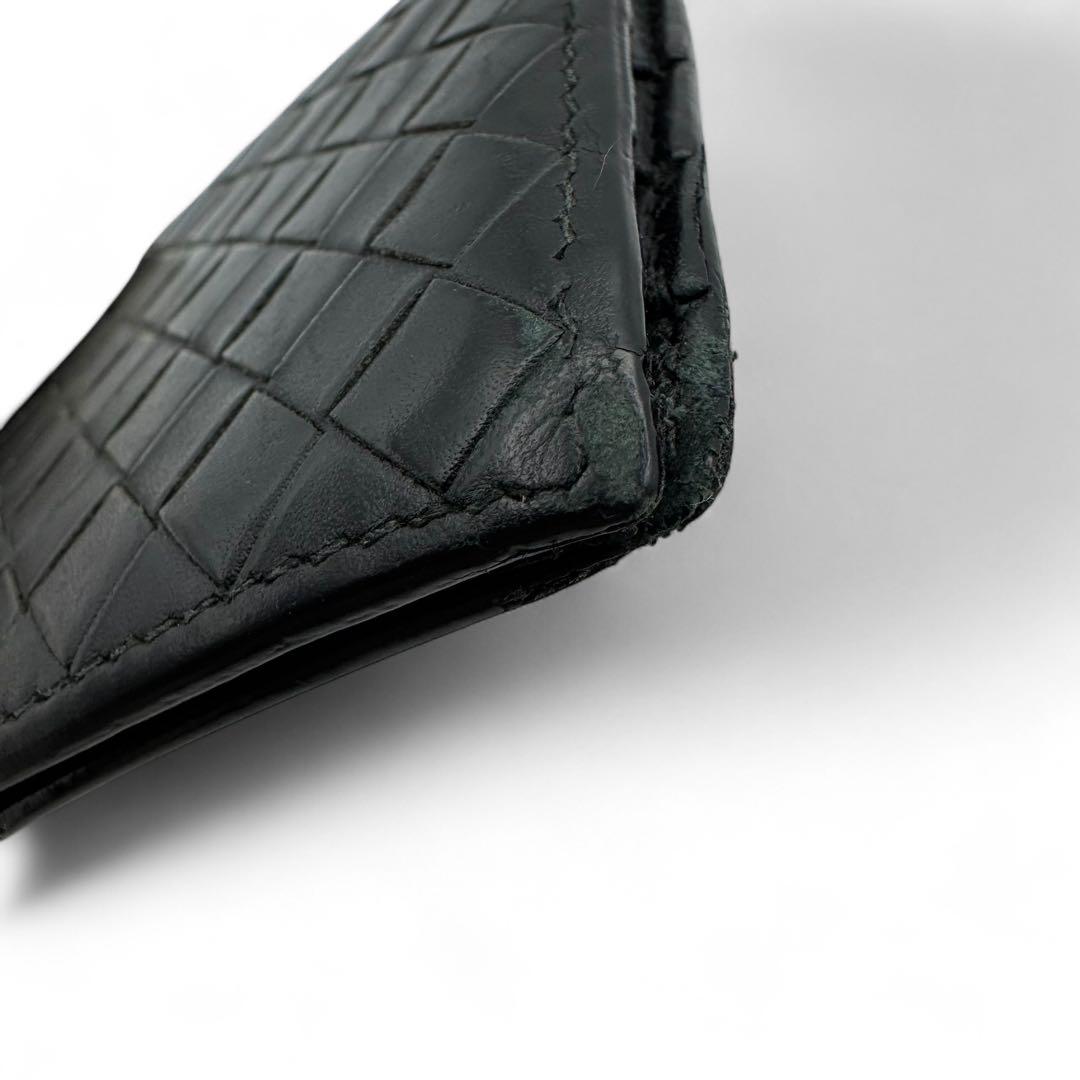 美品　ボッテガヴェネタ　マネークリップ　カードケース　イントレチャート　レザー