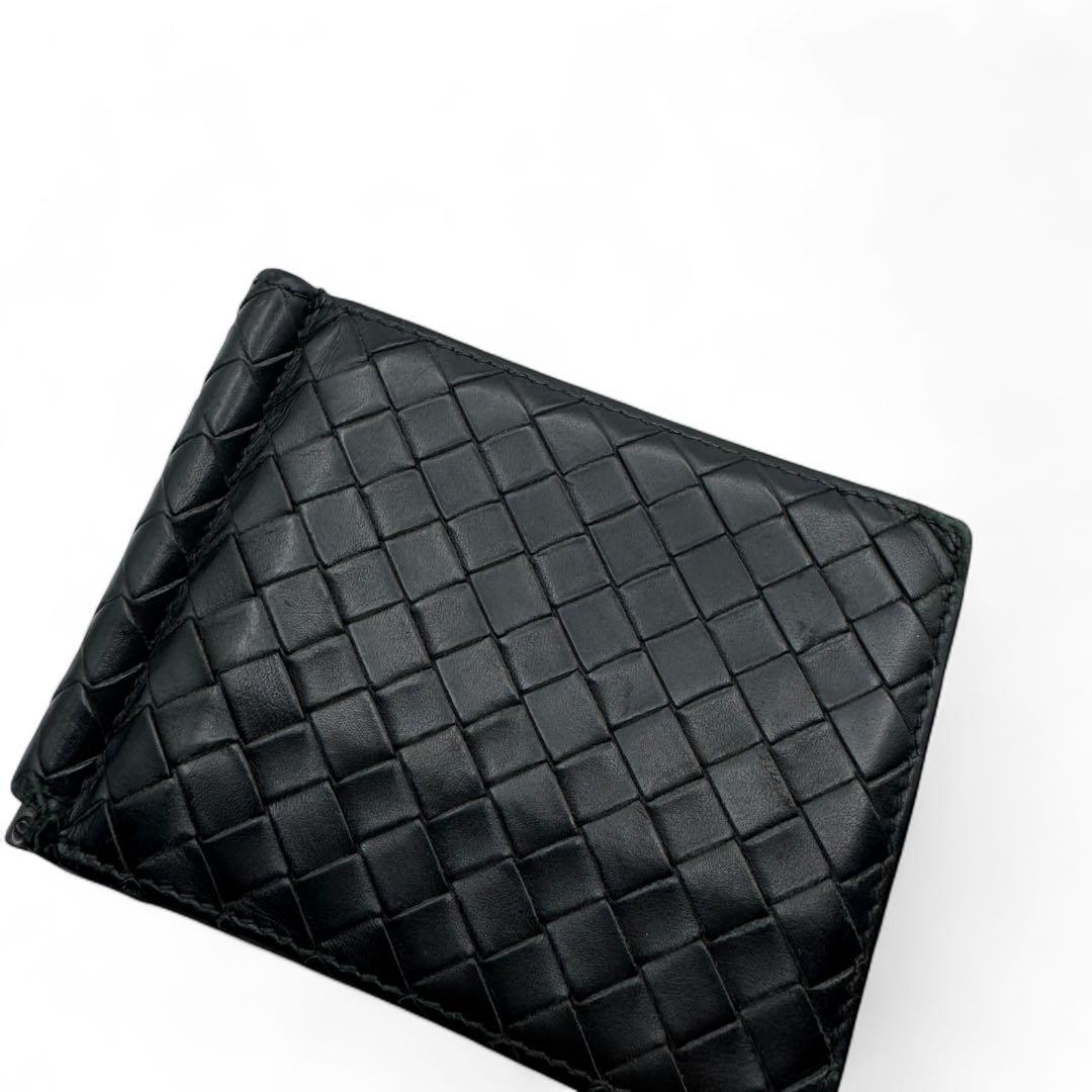 美品　ボッテガヴェネタ　マネークリップ　カードケース　イントレチャート　レザー