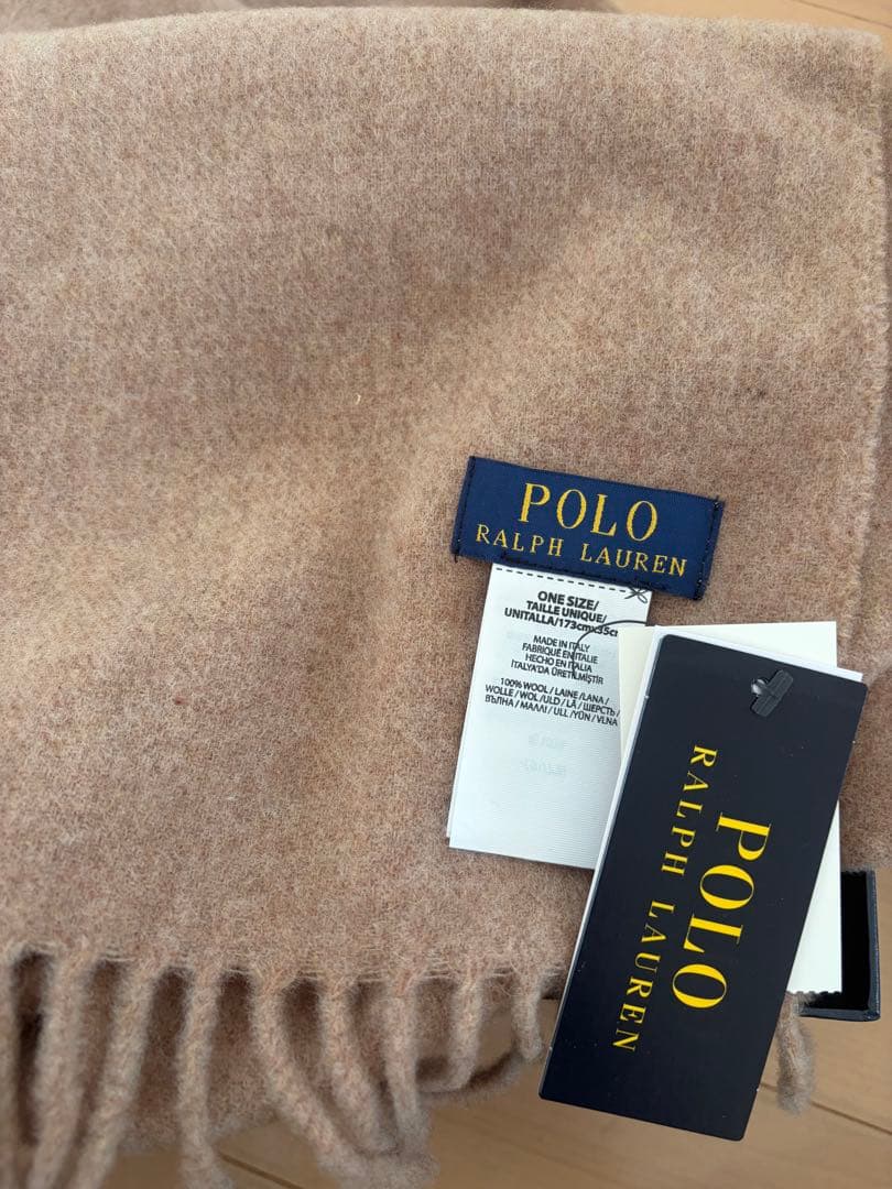 ✨新品✨Polo Ralph Lauren ベージュマフラー　箱付き