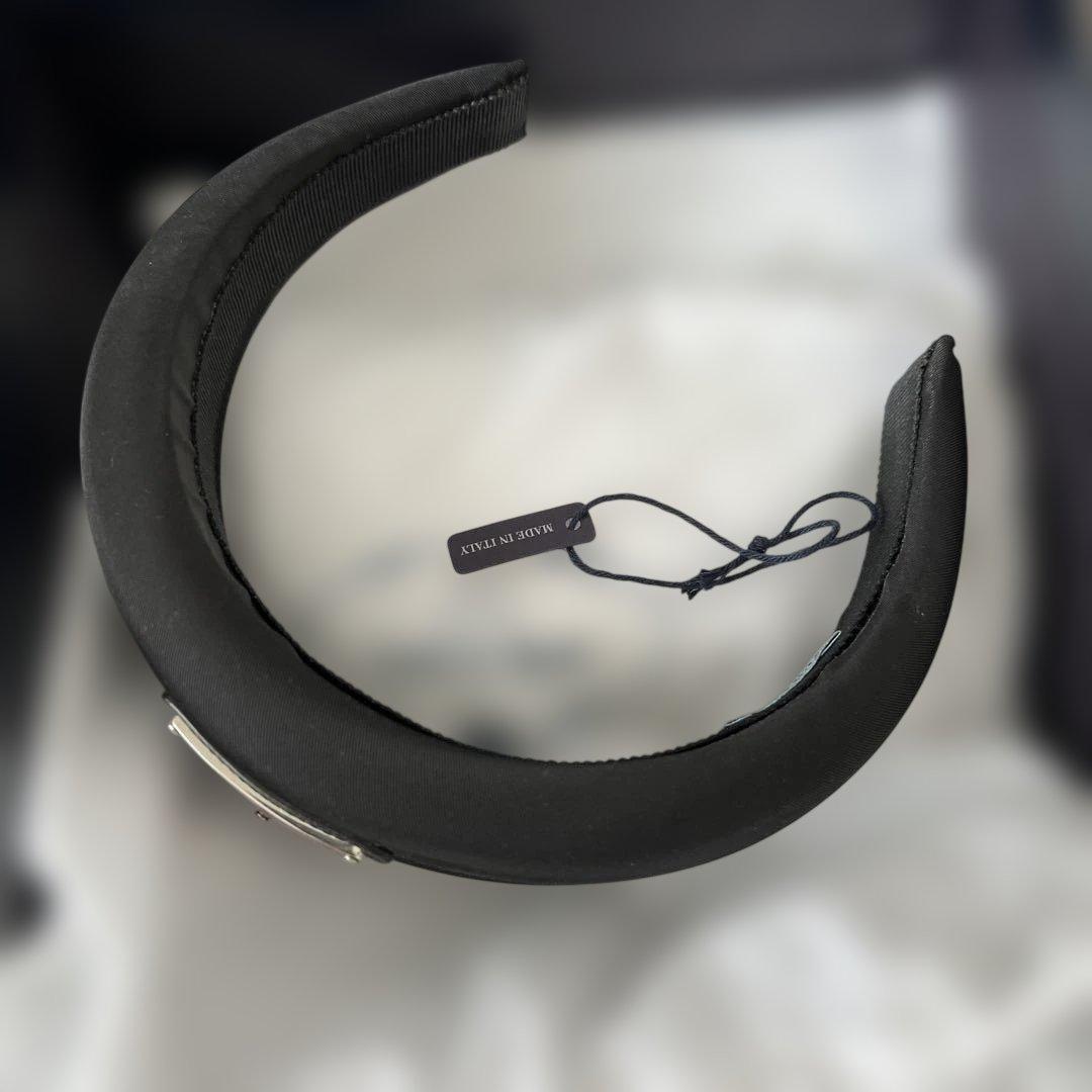 PRADA ブラックサテン ヘアバンド