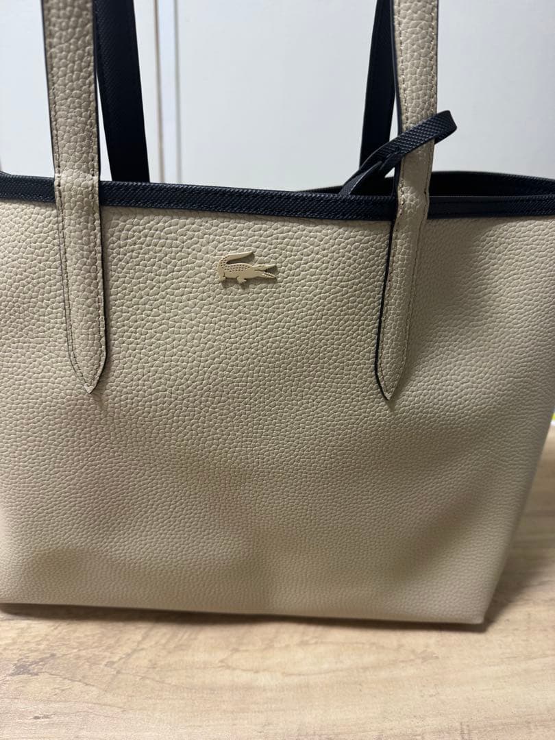 美品Lacoste リバーシブル　トートバッグA4可