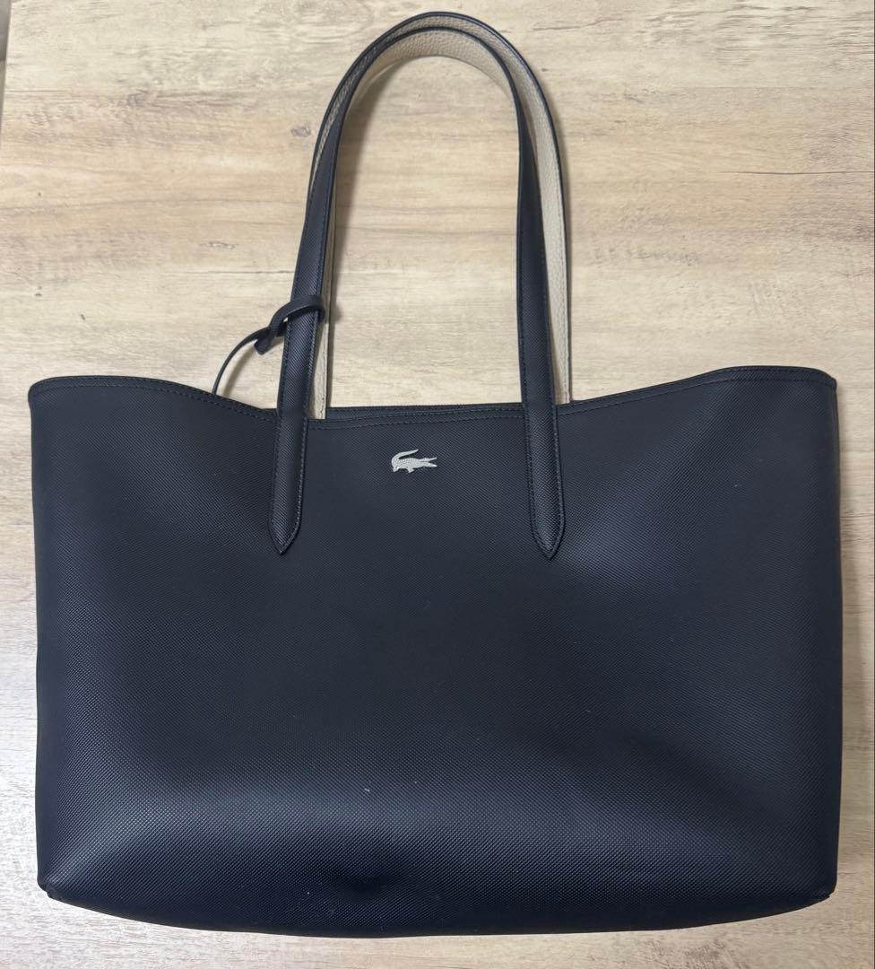 美品Lacoste リバーシブル　トートバッグA4可