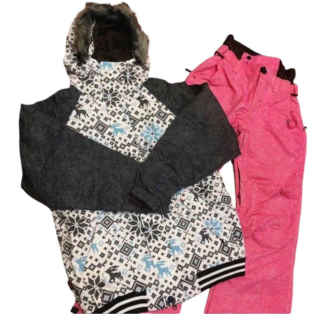 えみる様 ウエア レディース スノボ スノーボード スキー 9号 上下 ピンク