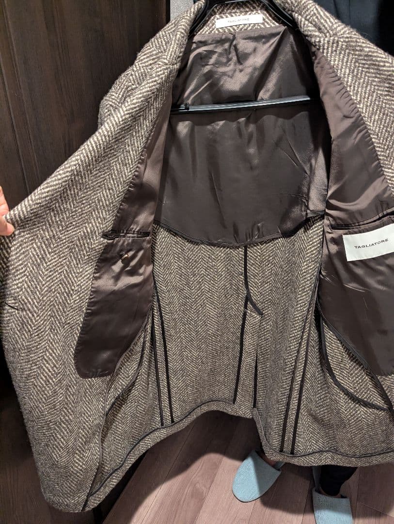 TAGLIATORE ダブルブレスト ヘリンボーンコート
