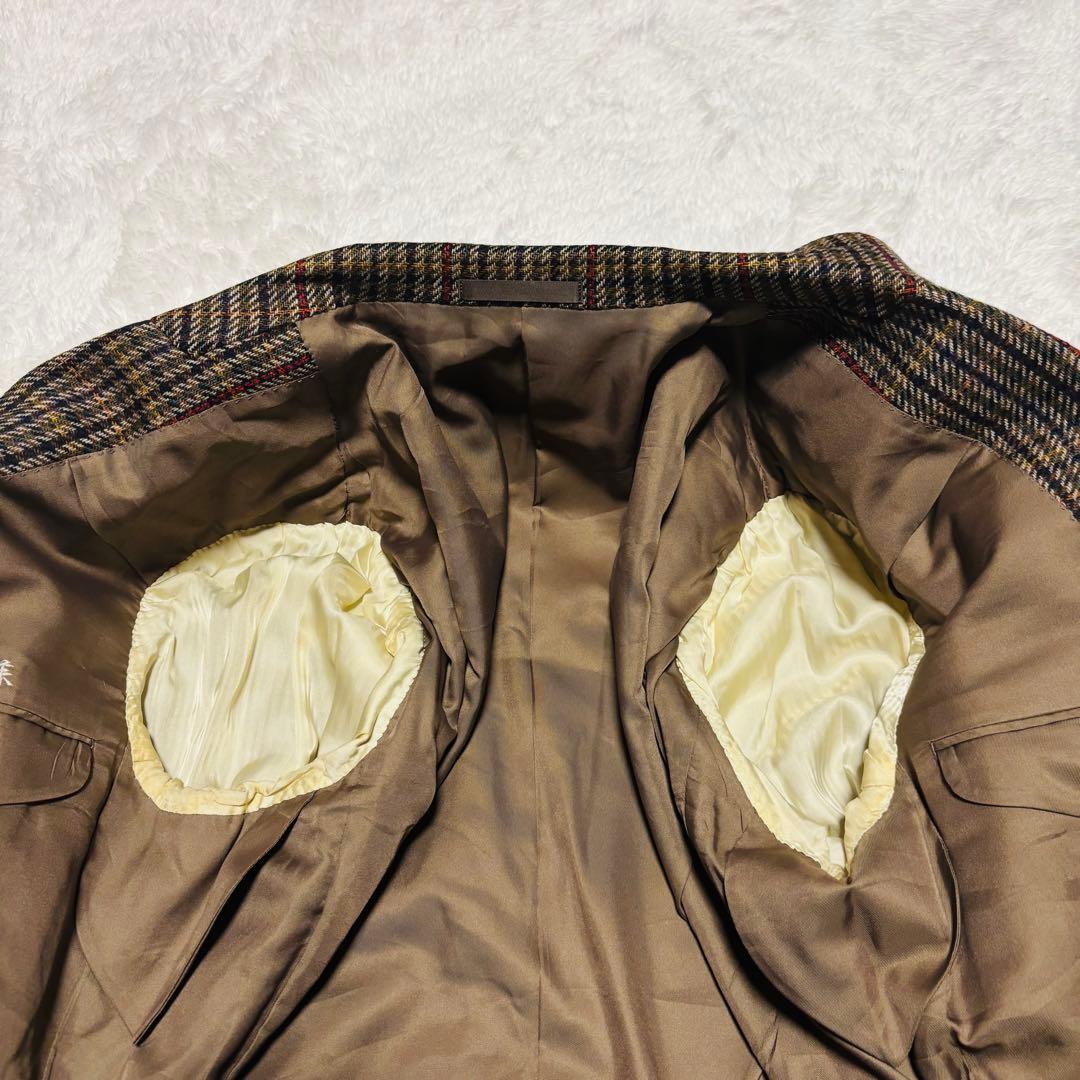 90s バーバリー ウール カシミヤ ツイード ジャケット チェック AB5