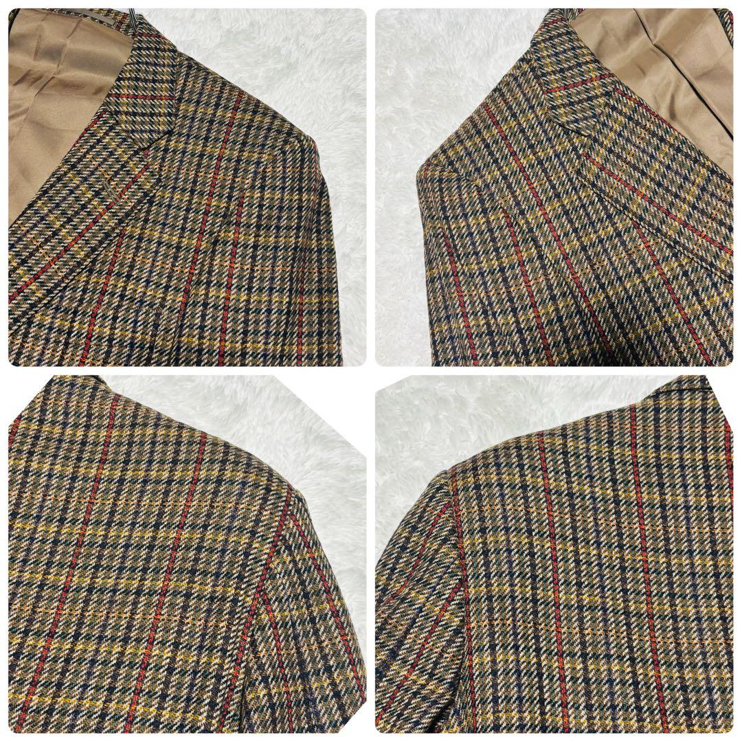 90s バーバリー ウール カシミヤ ツイード ジャケット チェック AB5