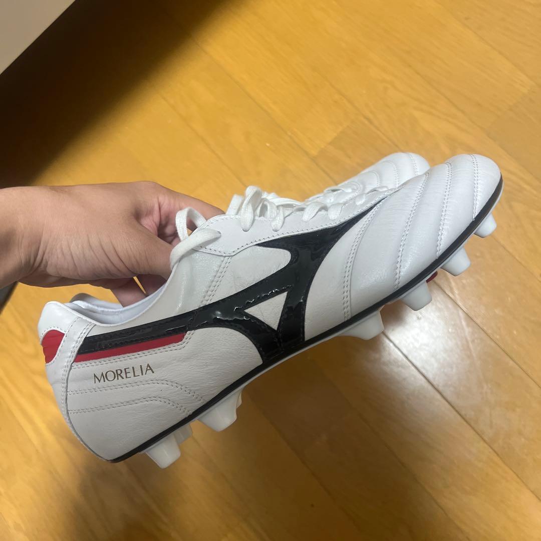 Mizuno Morelia スパイク 日本製 ホワイト/ブラック/レッド