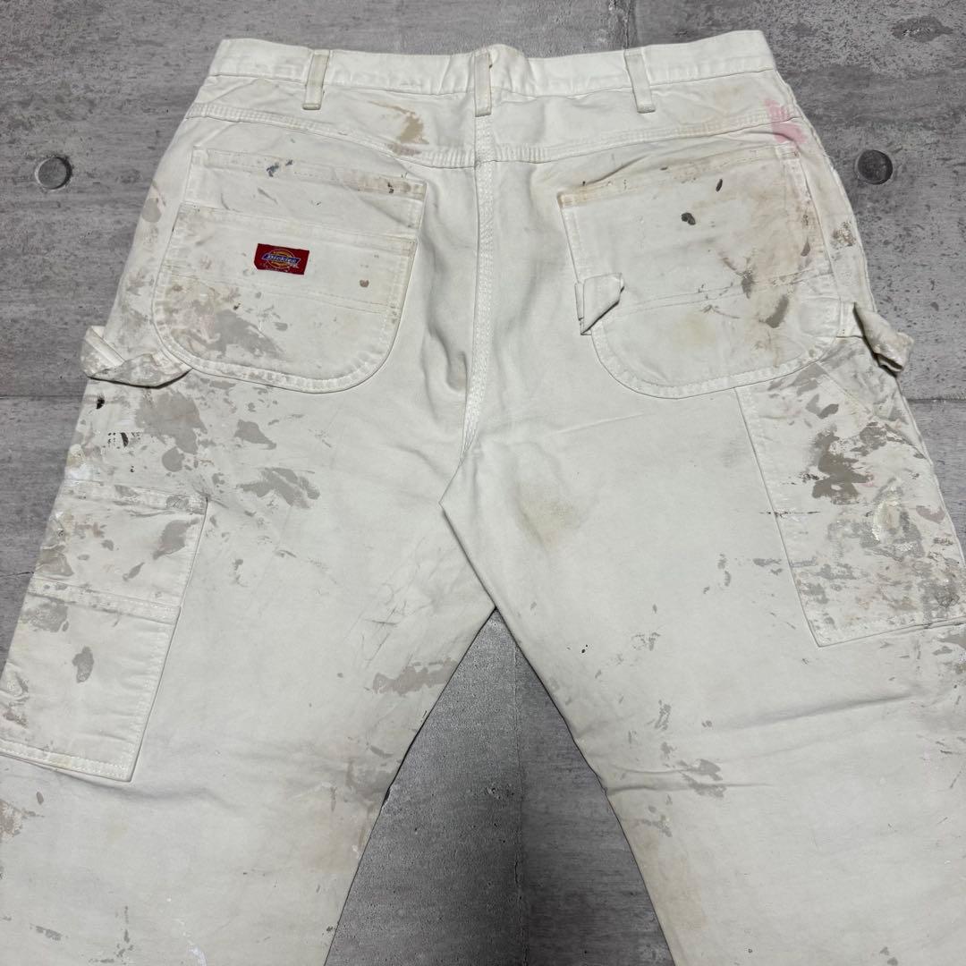 00s Dickies ホワイトペインターパンツ w36 ペンキ オイル アート