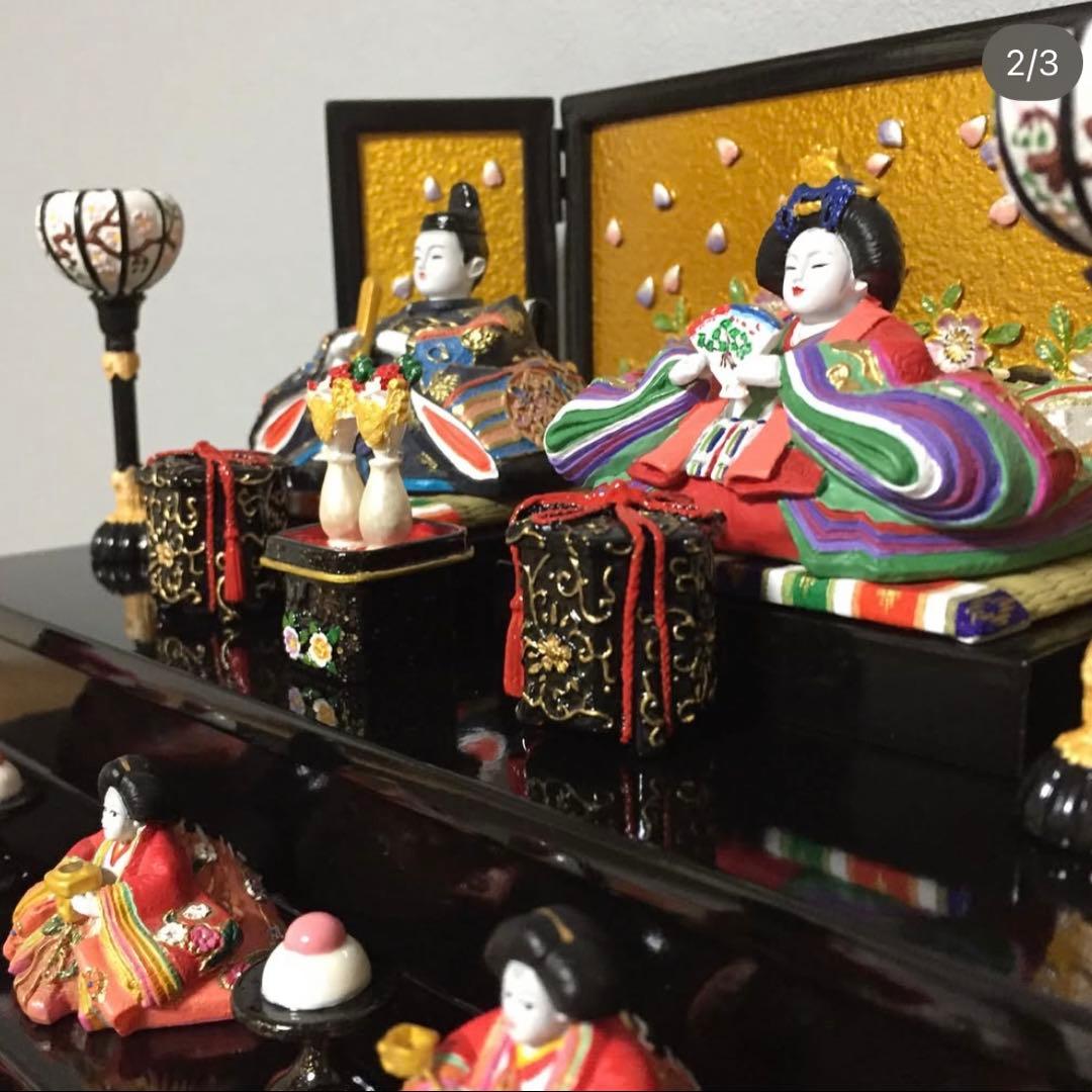 丹青堂　若菜雛　木製七段飾り　雛人形