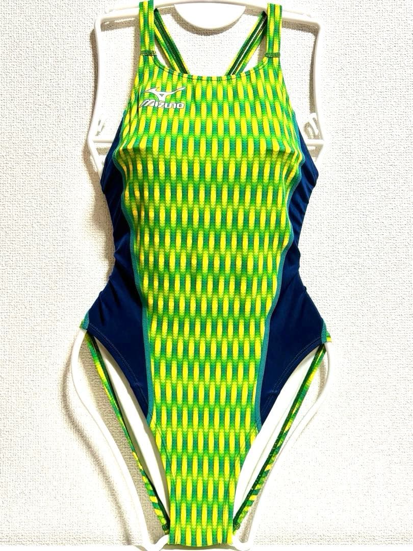美品MIZUNO 初期マイティライン M うろこ模様 競泳水着 光沢 ハイカット