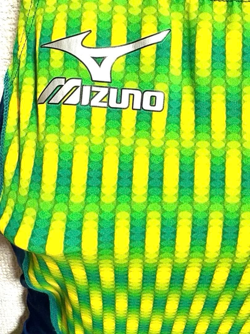 美品MIZUNO 初期マイティライン M うろこ模様 競泳水着 光沢 ハイカット