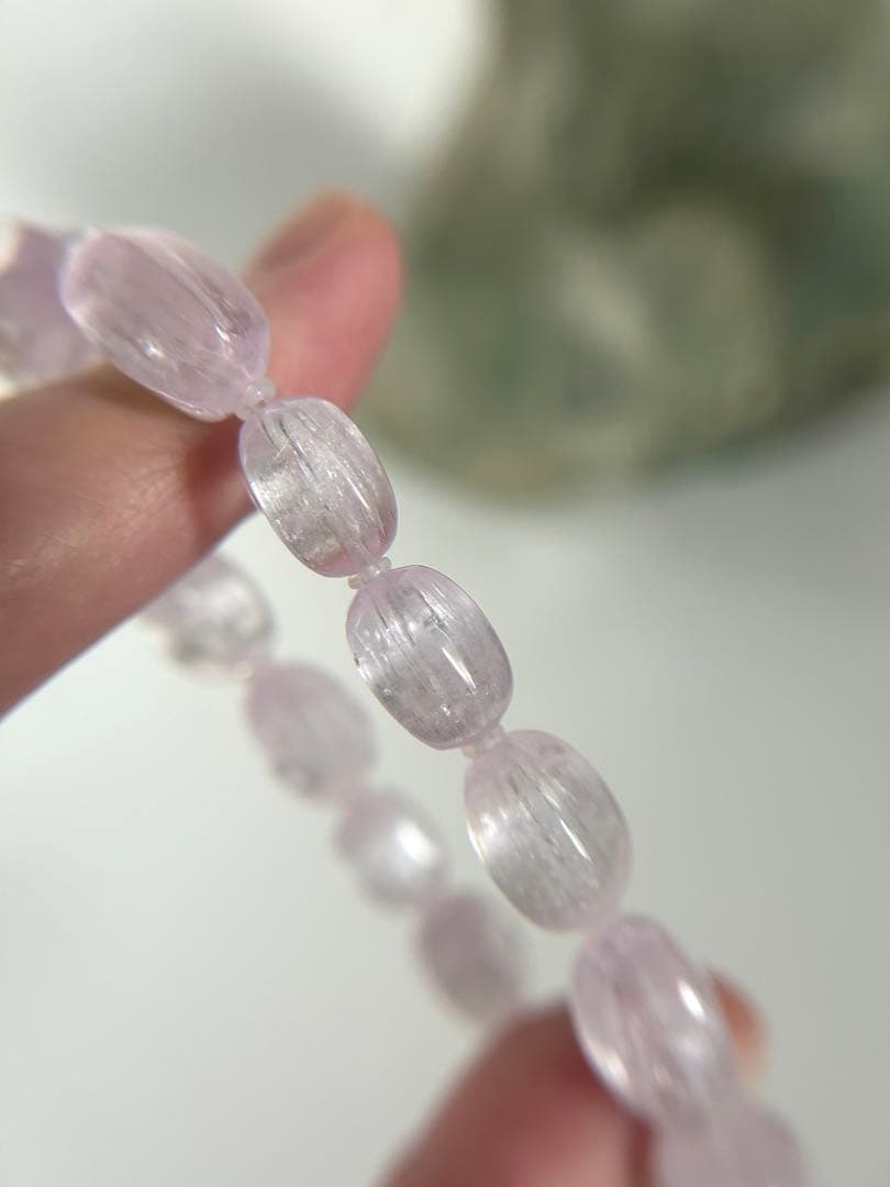 【神水浄化済み！】　キャッツ・クンツァイト　ナツメカット　ブレスレット