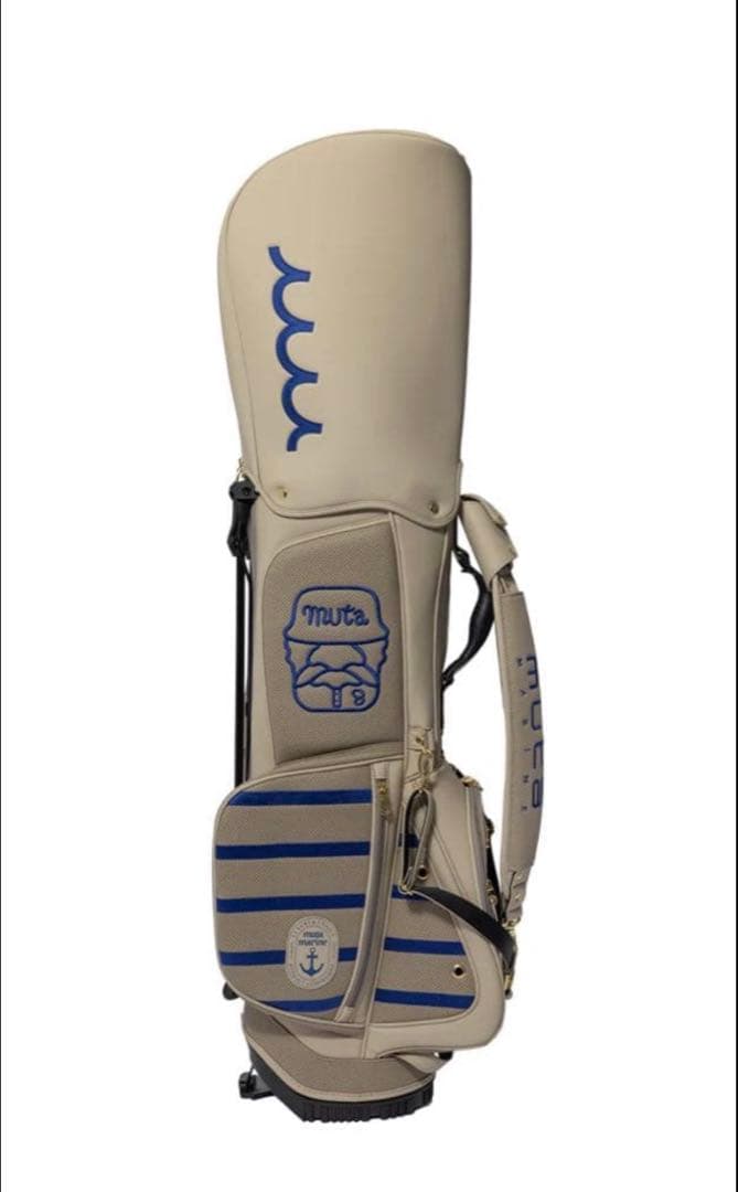 muta ムータマリン　スタンドキャディバッグ 8.5incベージュ/青