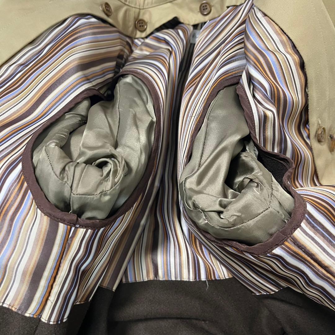 Paul Smith トレンチコート ベージュ マルチストライプ ライナー