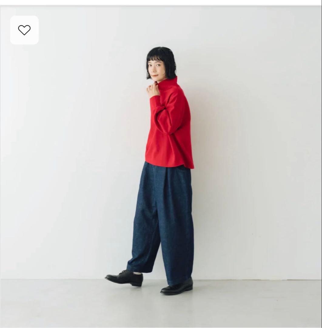 くらすこと+to 大人の定番ハイネック レッド 赤 今期