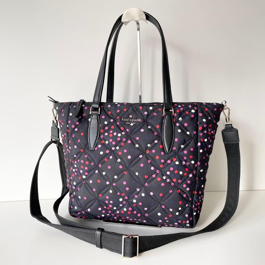【ほぼ新品】kate spade トートバッグ キルティング ナイロン マザーズ