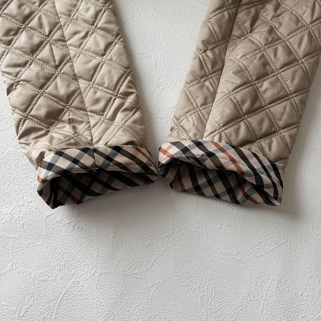 2925Z 美品 ダックス キルティングロングコート フード 2way ベージュ