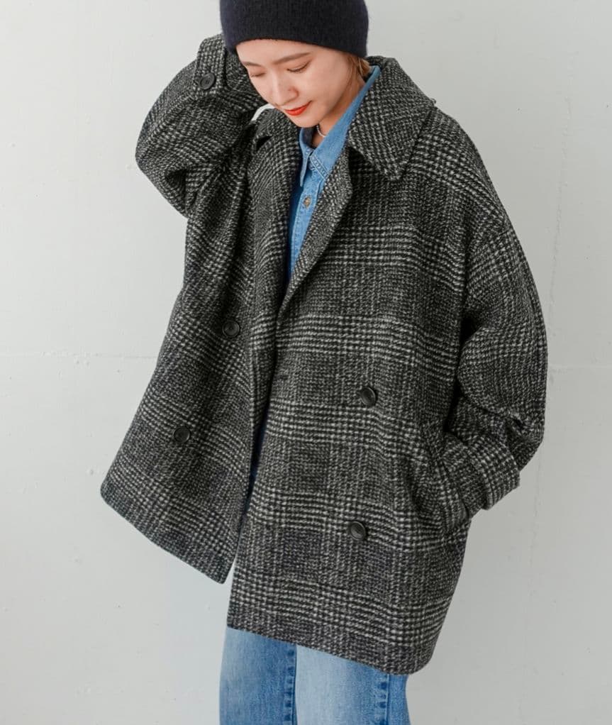 まゆゆ様☆新品未使用品☆スピックアンドスパンダブルスライバーハーフチェックコート