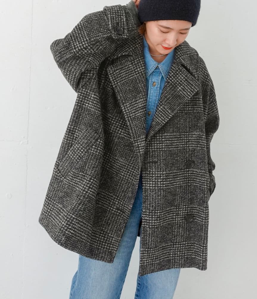 まゆゆ様☆新品未使用品☆スピックアンドスパンダブルスライバーハーフチェックコート