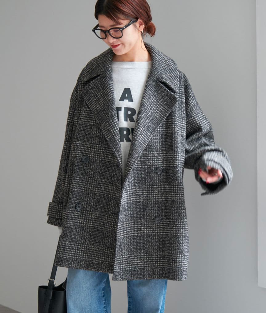 まゆゆ様☆新品未使用品☆スピックアンドスパンダブルスライバーハーフチェックコート